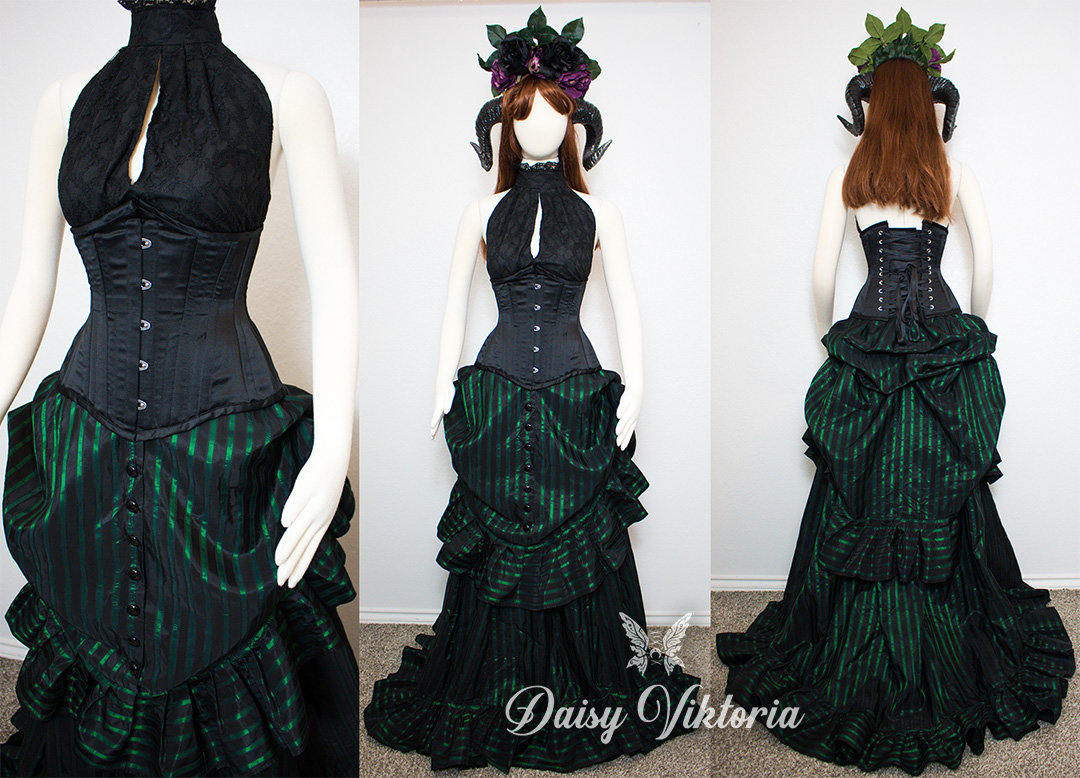 Greenblackvictoriangown3collage