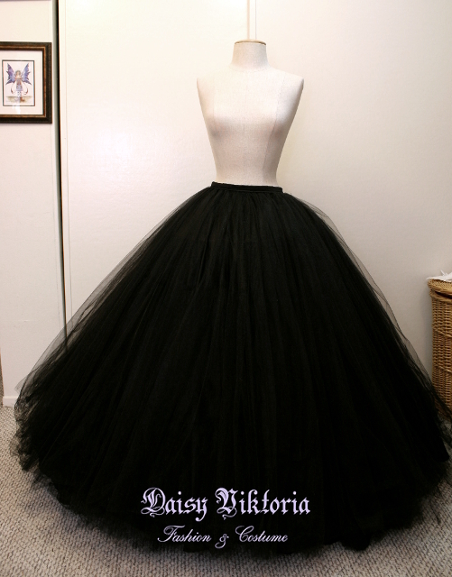 black tulle ball gown skirt