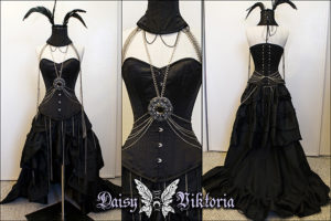 black raven queen corset gown