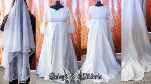 white satin bridal wedding gown