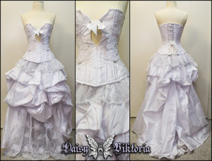 white silk bridal wedding gown