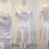 white satin beaded bridal wedding dress