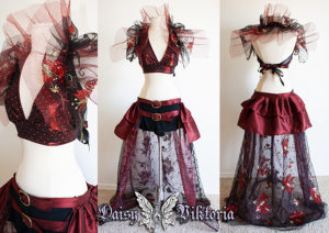 red steampunk burlesque