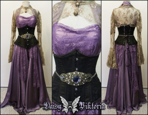 purple elf princess corset gown