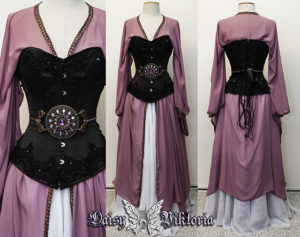 purple black corset elf gown