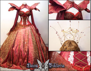 red queen corset ballgown