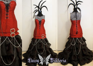 red silk buckle mermaid gown