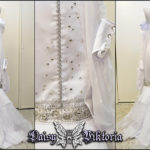 white satin princess mermaid bridal gown