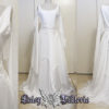 white satin chiffon bridal wedding gown