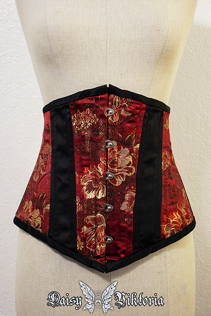 Red and Black Underbust Corset