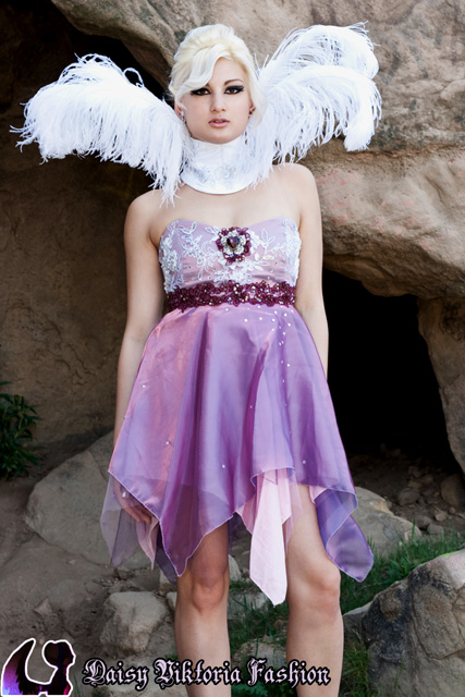 spring pink fairy faerie assymetric dress