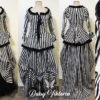 black white striped gothic rococo gown