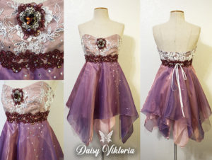 spring pink fairy faerie assymetric dress