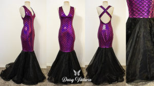 pink mermaid scale gown