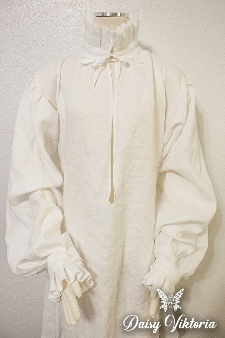 Large White Men's Renaissance Shirt SCA LARP 