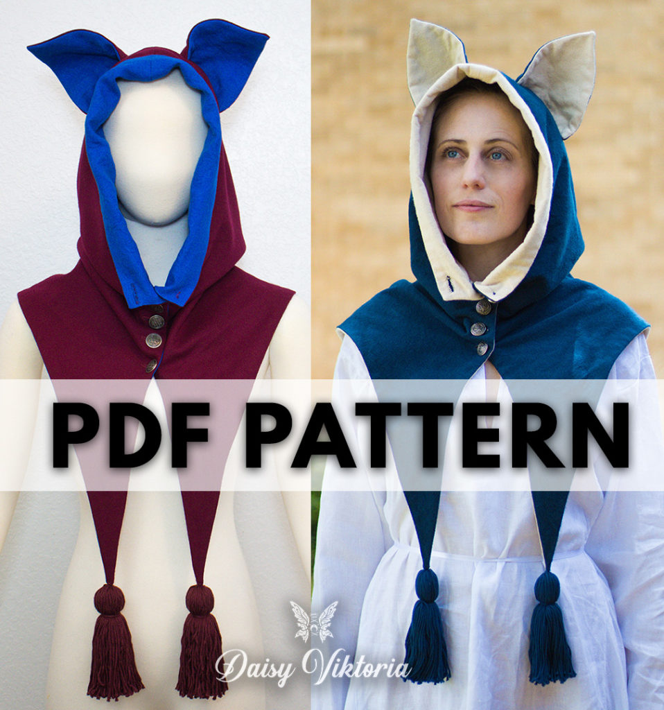 Medieval Cat Hood PDF Pattern and Tutorial - Larp, Reenactment, Cosplay ...