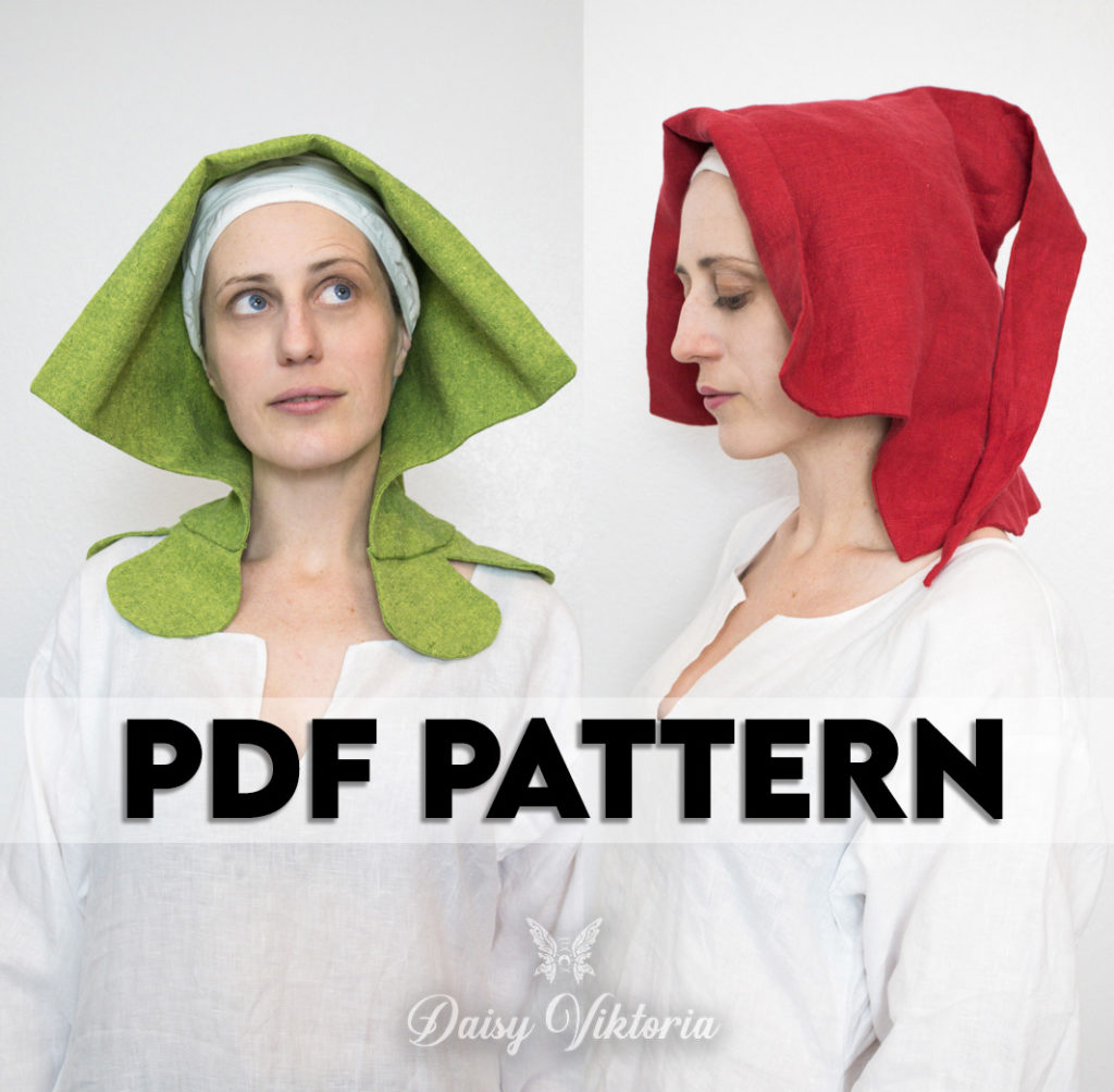 Medieval Open Hood PDF Pattern And Tutorial Size MEDIUM Daisy Viktoria