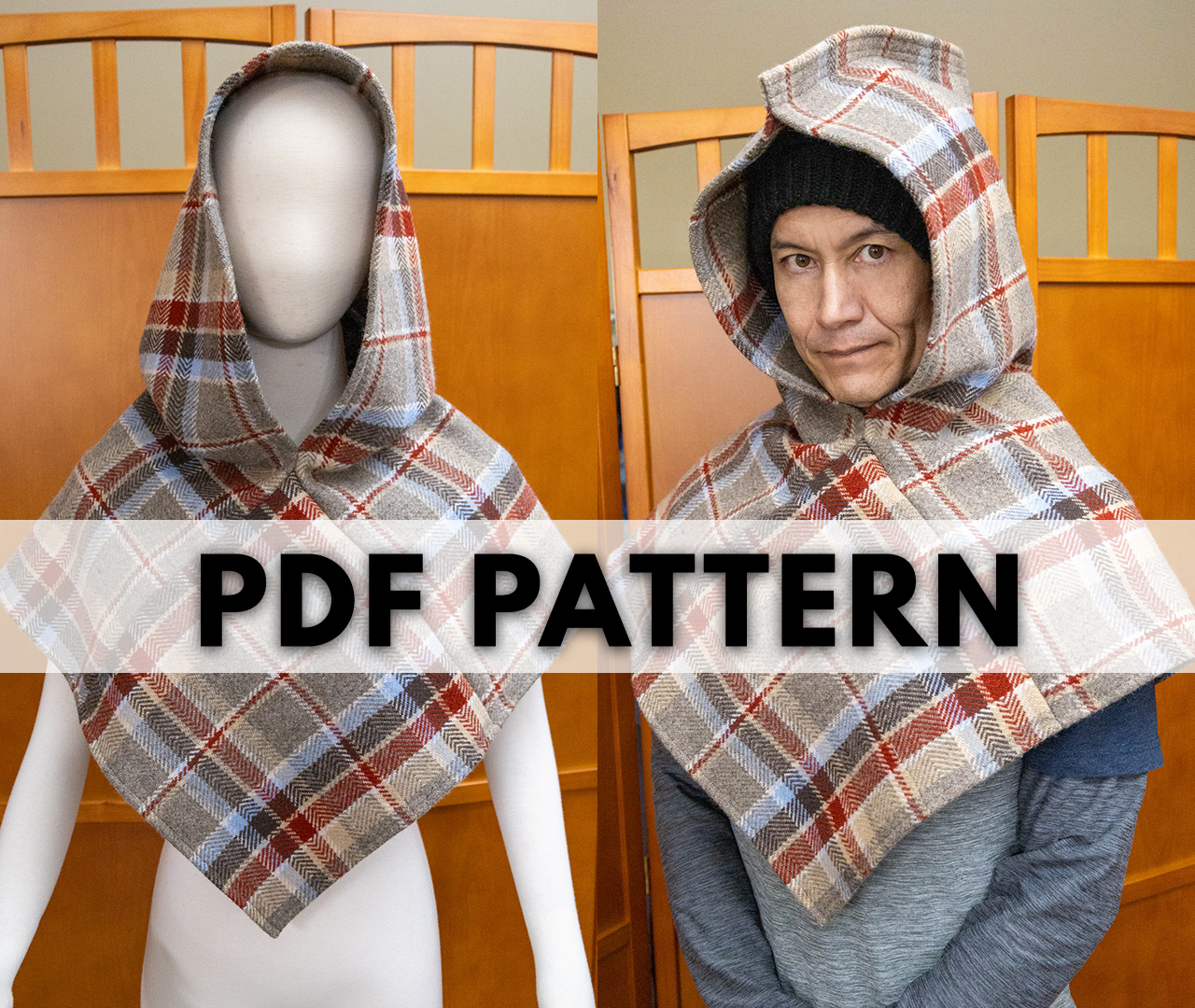 Medieval / Viking Skjoldehamn Hood PDF Pattern and Tutorial – Larp, Reenactment, Cosplay, Fantasy Costume XXS-XL